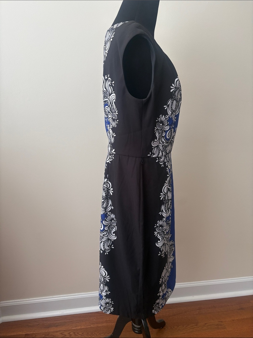 London Times Women’s Blue, White & Black Illusion Dress size 8 - Picture 4 of 7
